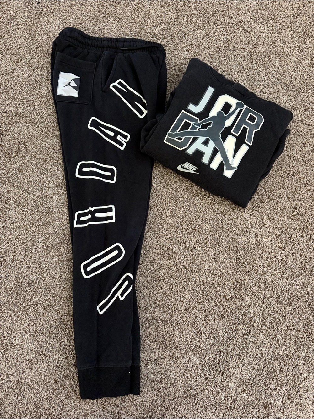 Jordan Black Jogger Sweatpants with hoodie